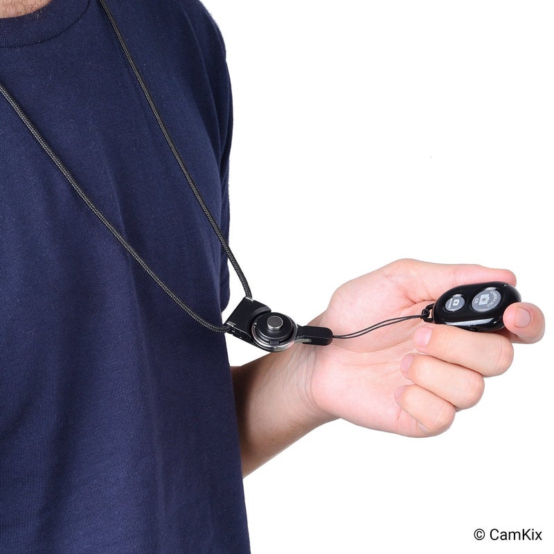 CamKix Camera Shutter Remote Control With BluetoothÂ® Wireless Technology, Black - Wrist Strap + Lanyard (Detachable Ring Mount) - Capture Pictures/Video Wirelessly up to 30 ft (10 m) on iPhone/Android - Image 4